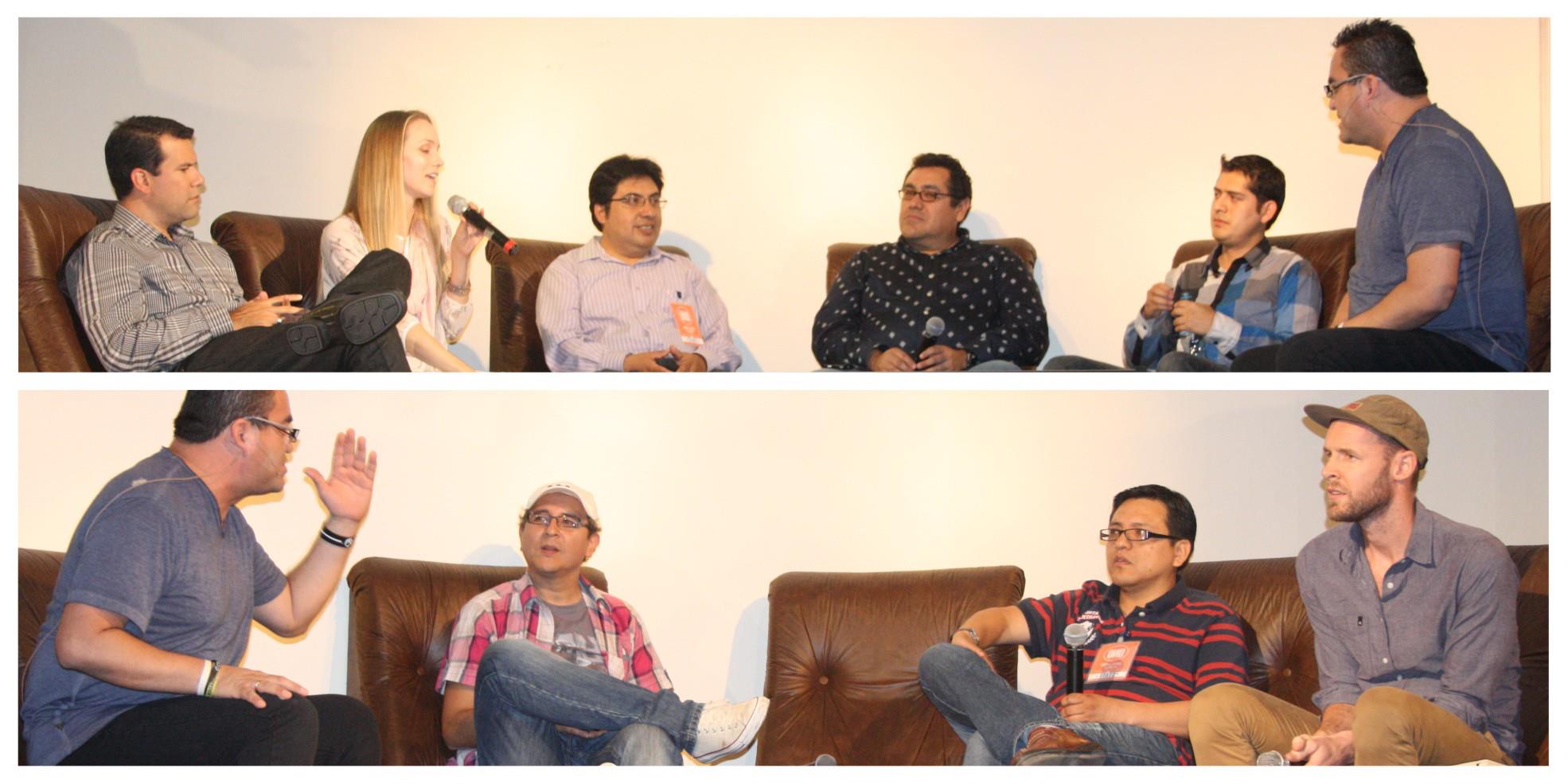 Asegurando la unidad Líderes juveniles hablando sobre unidad y oración.